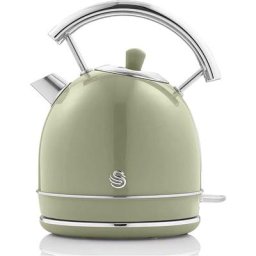 SK14630GNEU Retro Bouilloire, 1,8 l, Acier Inoxydable sans bpa, Résistance Cachée, sans Fil 3000W