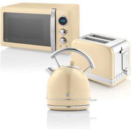 STRP2070CNEU Retro Set Petit-Déjeuner Bouilloire 1,8L Grille-Pain 2 Tranches Micro-ondes 20L 850W