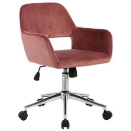 Chaise de bureau en velours ajustable - Ross Calicosy Rose - Rose