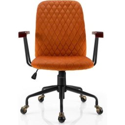 Chaise de Bureau Retro avec Accoudoirs, Fauteuil Vintage Reglable en Hauteur, Chaise de Travail a