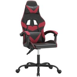 Chaise de jeu Noir et rouge bordeaux Similicuir Vidaxl Noir et rouge bordeaux