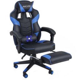 Chaise Gamer Chaises de Bureau à haut Dossier avec Repose-pieds et Support Lombaire Vert et massage