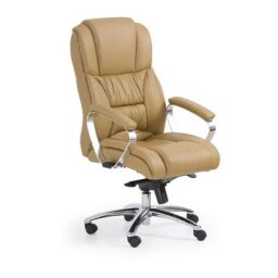 HL - Fauteuil de bureau en cuir véritable - Marron clair - Marron foncé