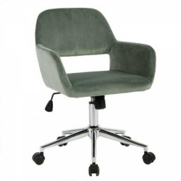 Chaise de bureau en velours ajustable - Ross Calicosy Vert - Vert