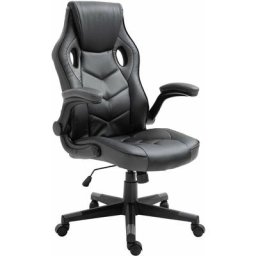Fauteuil de bureau chaise gamer ergonomique réglable pivotant gris/noir - noir