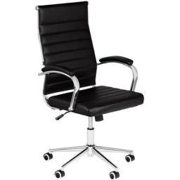 Fauteuil de bureau Mollis en similicuir ajustable et pivotant noir
