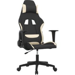 Chaise de jeu Noir et crème Tissu Vidaxl Noir et crème