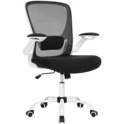 Chaise Bureau Ergonomique, Fauteuil de Bureau avec accoudoir Rabattable, Siege Bureau en Toile,