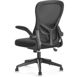 Chaise de Bureau avec Accoudoirs Pliables et Support Lombaire, pour étude ou Travail, Fauteuil