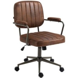 Fauteuil de bureau Retro Natrona en Similicuir ajustable et pivotant cognac