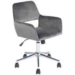 Chaise de bureau en velours ajustable - Ross Calicosy Gris anthracite - Gris anthracite