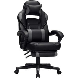 Fauteuil gamer, Chaise gaming, Siège de bureau réglable, avec repose-pieds télescopique,