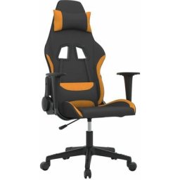 Chaise de jeu Noir et orange Tissu Vidaxl Noir et jaune foncé