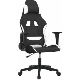 Chaise de jeu Noir et blanc Tissu Vidaxl Noir et blanc
