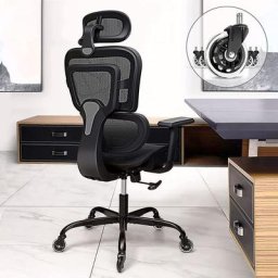 Chaise de bureau, Fauteuil de bureau ergonomique, fauteuil de travail en maille confortable et