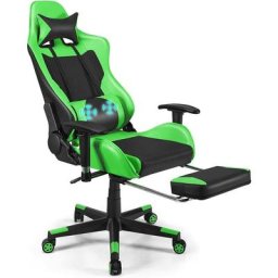 Costway - Chaise Gaming, Siège Gamer Pivotante Ergonomique, Chaise de Bureau d'Ordinateur de Course