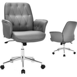 Fauteuil de Bureau Moderne en Cuir pu, Chaise Siège de Bureau à Bascule Réglable en Hauteur,