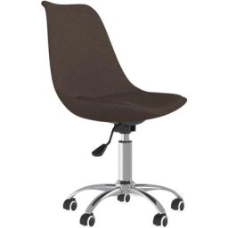 Chaise pivotante de bureau Marron foncé Tissu Vidaxl Marron foncé