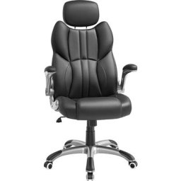 Songmics - Siège de Bureau Pivotant, Fauteuil Ergonomique, avec Accoudoirs Pliables, Piètement en