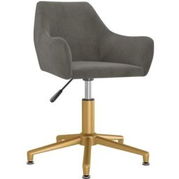 Chaise pivotante de bureau Gris foncé Velours Vidaxl Gris foncé