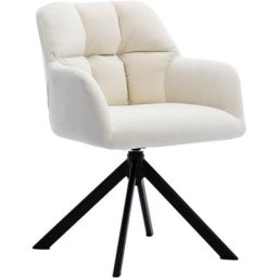 Fauteuil de Salon en Velours Chaise de Bureau Pivotante avec Accoudoirs pour Chambre, Blanc