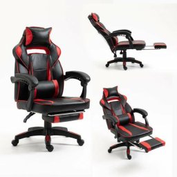 Fauteuil Gamer - Chaise gaming Ergonomique Inclianble - Avec Repose-pieds Télescopique - Hauteur