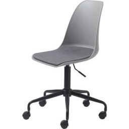 Chaise de bureau en plastique et métal - Curvi - Couleur - Gris