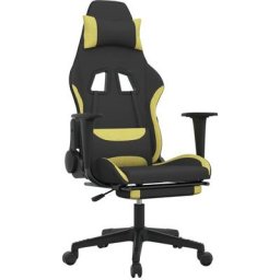 Chaise de jeu avec repose-pied Noir et vert clair Vidaxl Noir et vert clair