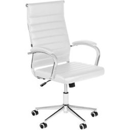 Fauteuil de bureau Mollis en similicuir ajustable et pivotant blanc