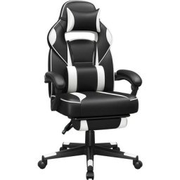 Fauteuil Gamer, Chaise Gaming, Siège de Bureau réglable, avec Repose-Pieds télescopique,