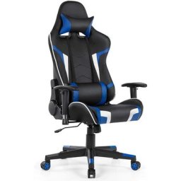 Chaise Gaming Cuir pvc, Siège Gamer Pivotante Ergonomique, Fauteuil de Bureau Réglable en Hauteur
