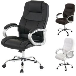 Fauteuil de bureau américain Boston xxl, charge 150kg, similicuir - marron