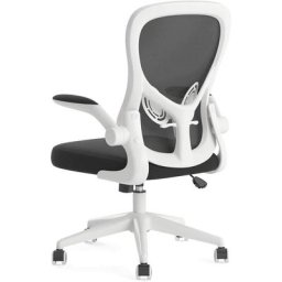 Chaise de Bureau avec Accoudoirs Pliables et Support Lombaire, pour étude ou Travail, Fauteuil