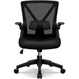 Chaise Bureau Inclinable, Réglable en Hauteur de 10cm, Chaise de Bureau avec Accoudoir Pliable,
