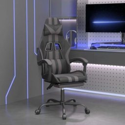 Maisonchic - Chaise gaming pivotante Chaise de bureau | Fauteuil gamer et repose-pied Noir et gris