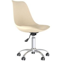 Chaise pivotante de bureau Crème Tissu Vidaxl Crème