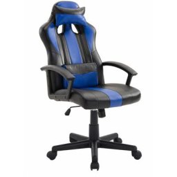 Fauteuil de bureau gamer noir et bleu crash - Bleu