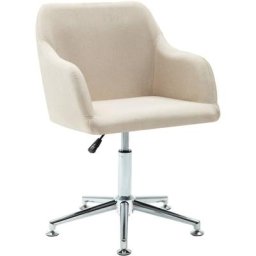 Chaise pivotante de bureau Crème Tissu Vidaxl Crème