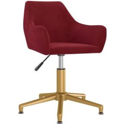 Chaise pivotante de bureau Rouge bordeaux Velours Vidaxl Rouge bordeaux