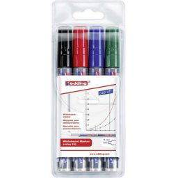 4-250-4 250 whiteboard marker Marqueur tableau blanc noir, bleu, rouge, vert 4 pc(s)/emb. - Edding