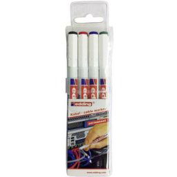8407 4-8407-4 Marqueur de câbles noir, rouge, bleu, vert 0.3 mm 4 pc(s)/emb. - Edding
