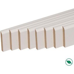 Pack de 8 plinthes bord arrondi mdf revêtues blanc 2200 x 80 x 14 mm pefc 70%