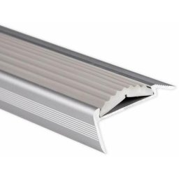 Seuil d'escalier Avec simple caoutchouc Power Grip Longueur: 100 cm Autocollant Gris - Argent/Gris