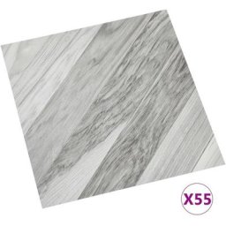 Vidaxl - Planches de plancher autoadhésives 55 pcs pvc 5,11 m² Gris rayé Grey striped