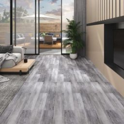 Planches de plancher pvc 5,02 m² 2 mm Autoadhésif Gris bois mat