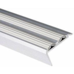Seuil d'escalier Avec double caoutchouc Power Grip Longueur: 134 cm Pré-percé Gris - Argent/Gris