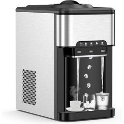 Machine à Glaçons 18kg par Jour, Distributeur à Eau Froide 2,5L Eau Chaude 0,8L et Réservoir de 3L,
