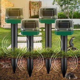 BDD - Lot de 4 répulsifs pour animaux à ultrasons IP65 répulsif pour rongeurs solaire à ultrasons