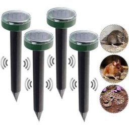 Sktooy - Kit de 4 répulsifs solaires à ultrasons pour éradiquer les rats-taupes et les parasites du