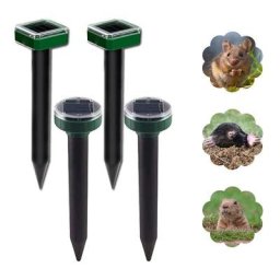 Blue Dream - Lot de 4 répulsifs solaires anti-taupes répulsifs solaires pour animaux pile étanche